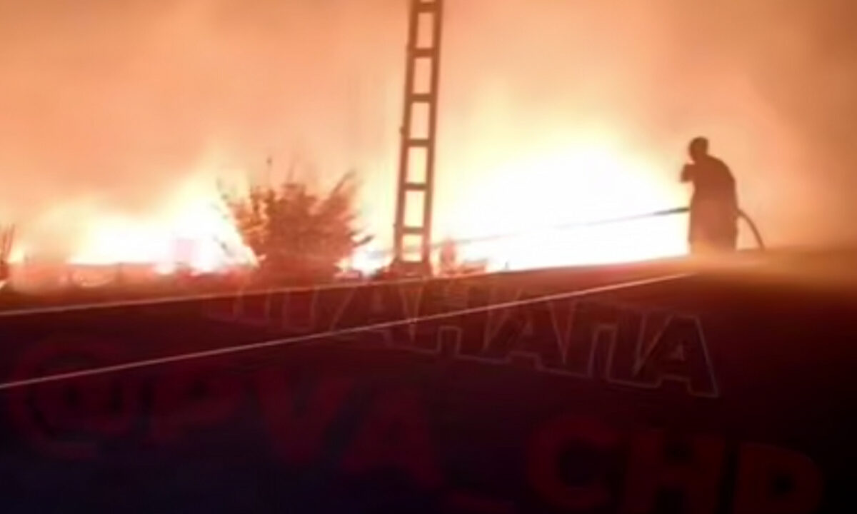 Огонь охватил 300 кв. метров сухой травы и угрожал домам в пригороде Анапы