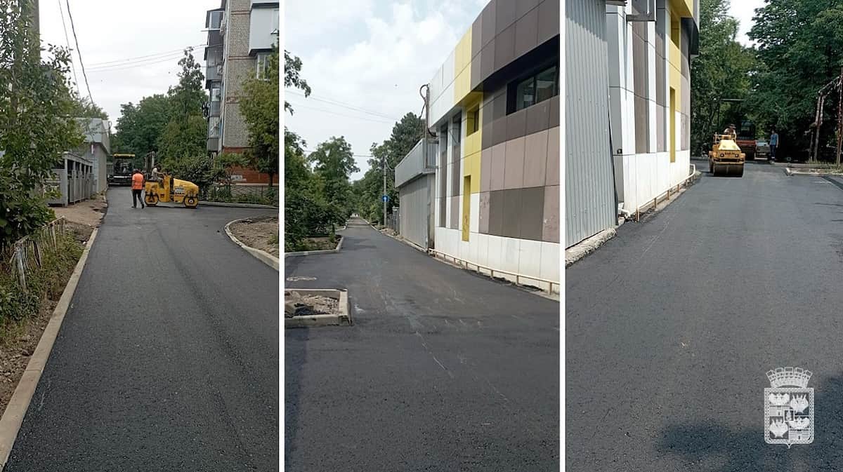 Во дворах Прикубанского округа Краснодара обновили 5,5 тыс. кв. метров асфальта