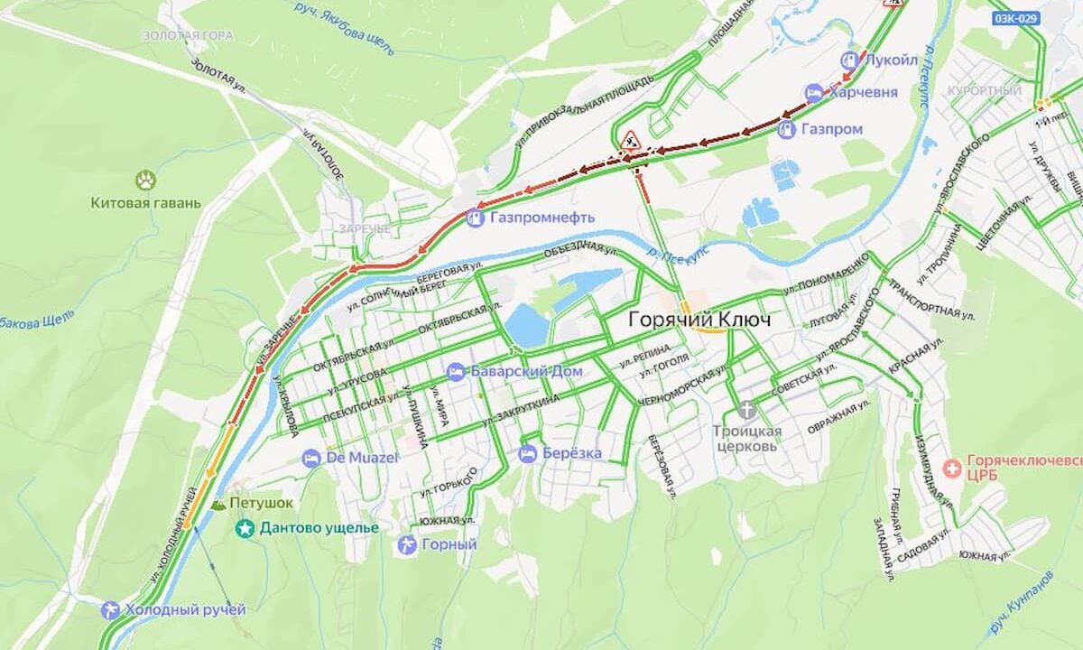 Пробка в сторону Черного моря сковала М-4 «Дон» в Горячем Ключе утром 20 июля