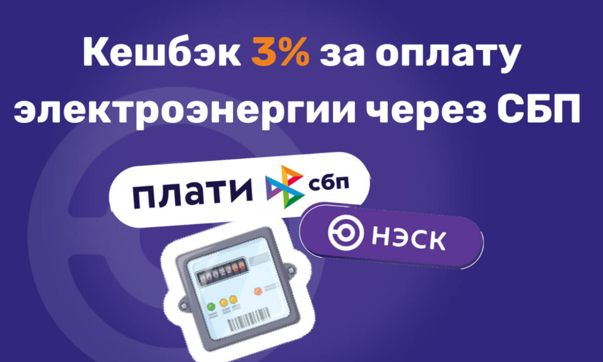 Акция «Оплата электроэнергии в АО «НЭСК» через СБП с выгодой»