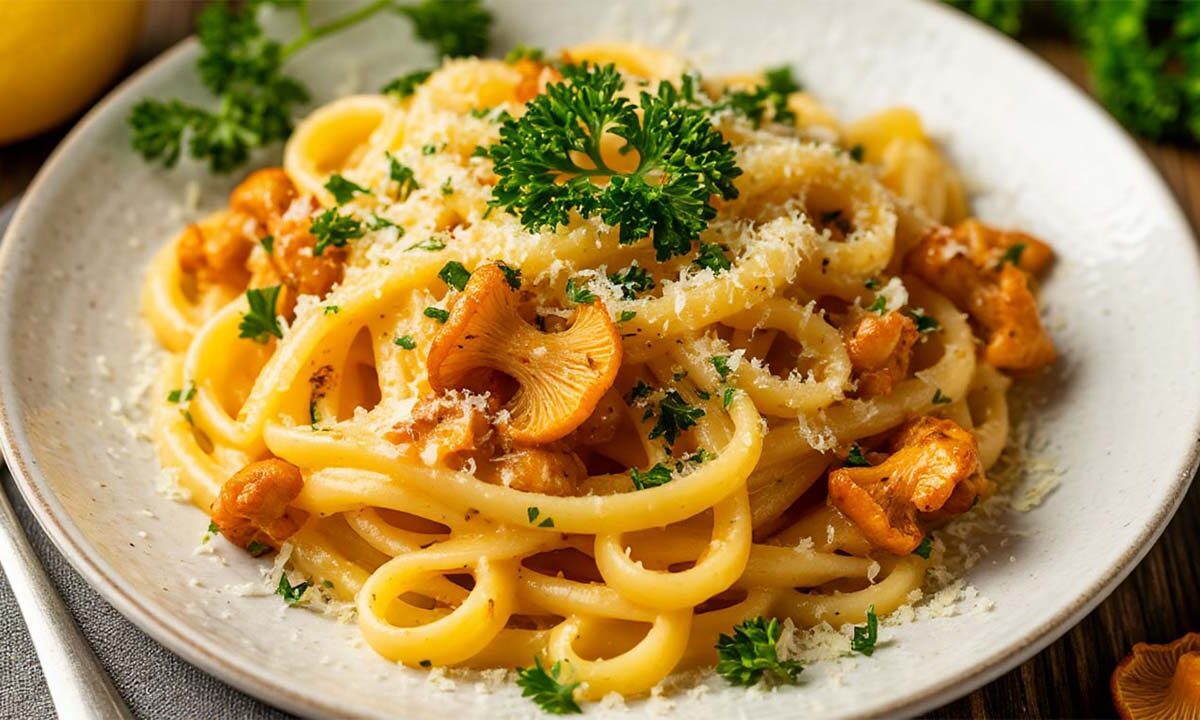 Простой рецепт вкуснейшей пасты с лисичками