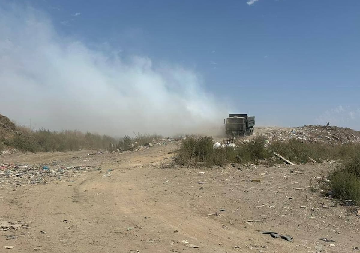 Возгорание вновь произошло на полигоне ТКО в поселке Симоновка Ейского района