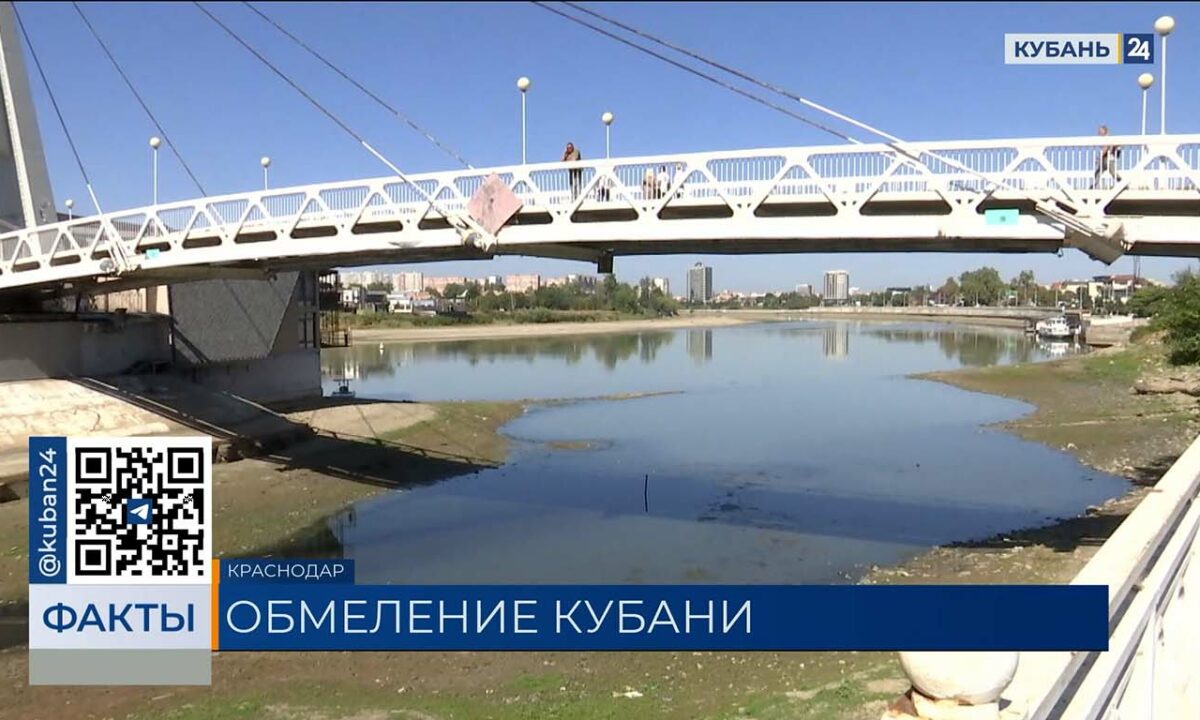 Специалисты назвали причину обмеления реки Кубани в Краснодаре