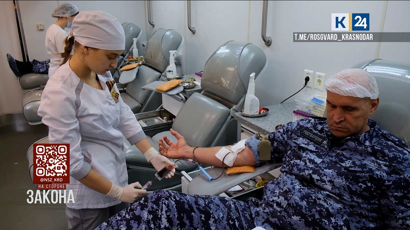 Сотрудники Росгвардии сдали кровь для больниц Краснодарского края