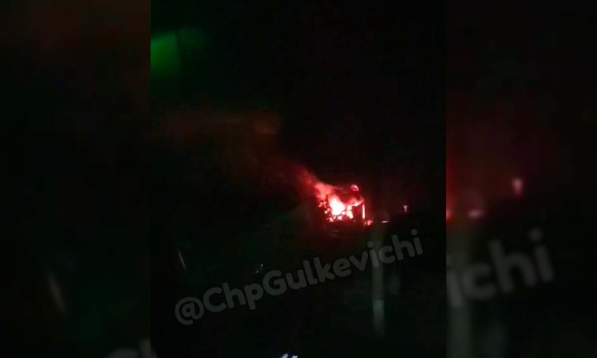 Пожар на трансформаторной подстанции из-за обломков БПЛА произошел в Кропоткине
