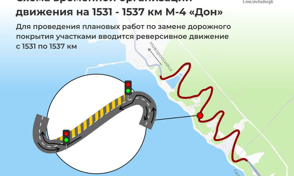 Скорость движения на трассе М-4 «Дон» в Новороссийске ограничат из-за ремонта