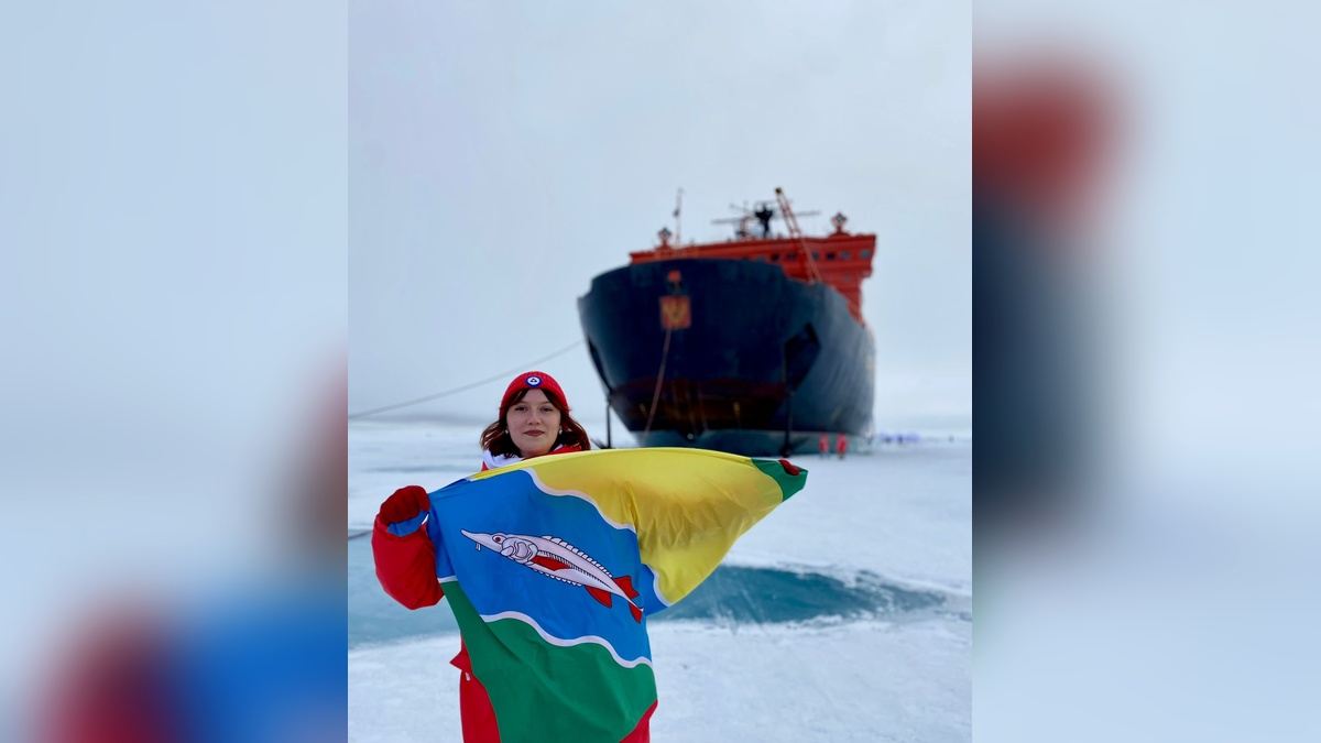 Школьница из Ейска передала привет одноклассникам с Северного полюса