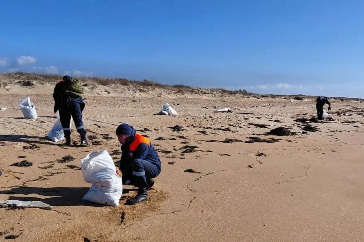 Точечные выбросы мазута обнаружили 1 ноября в Темрюкском районе и Анапе