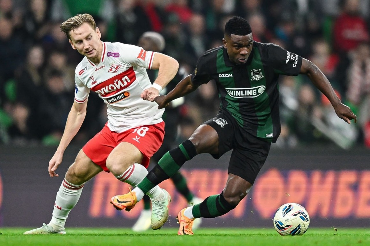 ФК «Краснодар» в меньшинстве обыграл «Спартак» в матче РПЛ