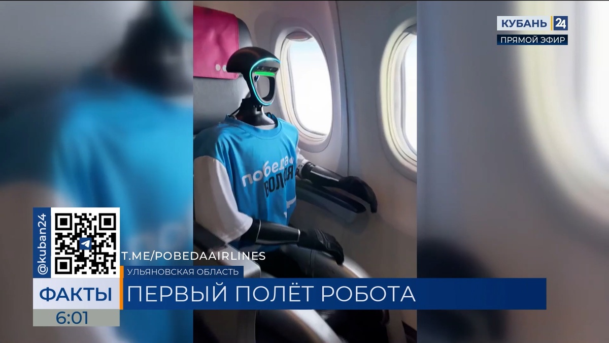 Авиакомпания «Победа» протестировала на рейсе робота-бортпроводника Володю