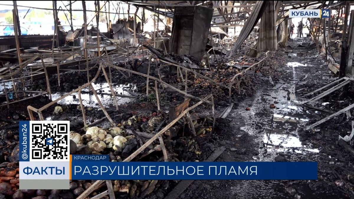 Ярмарка сгорела ночью в Краснодаре на улице 40 лет Победы. «Факты»