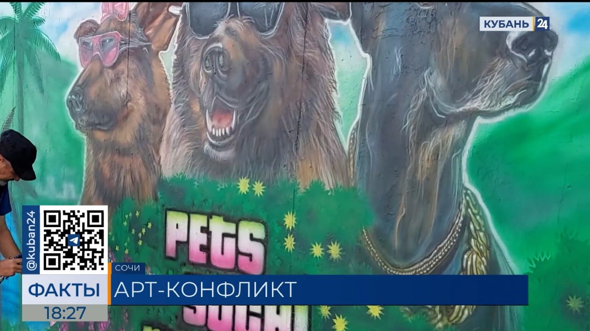 Знаменитый мурал «с хвостиками» закрасили в Сочи