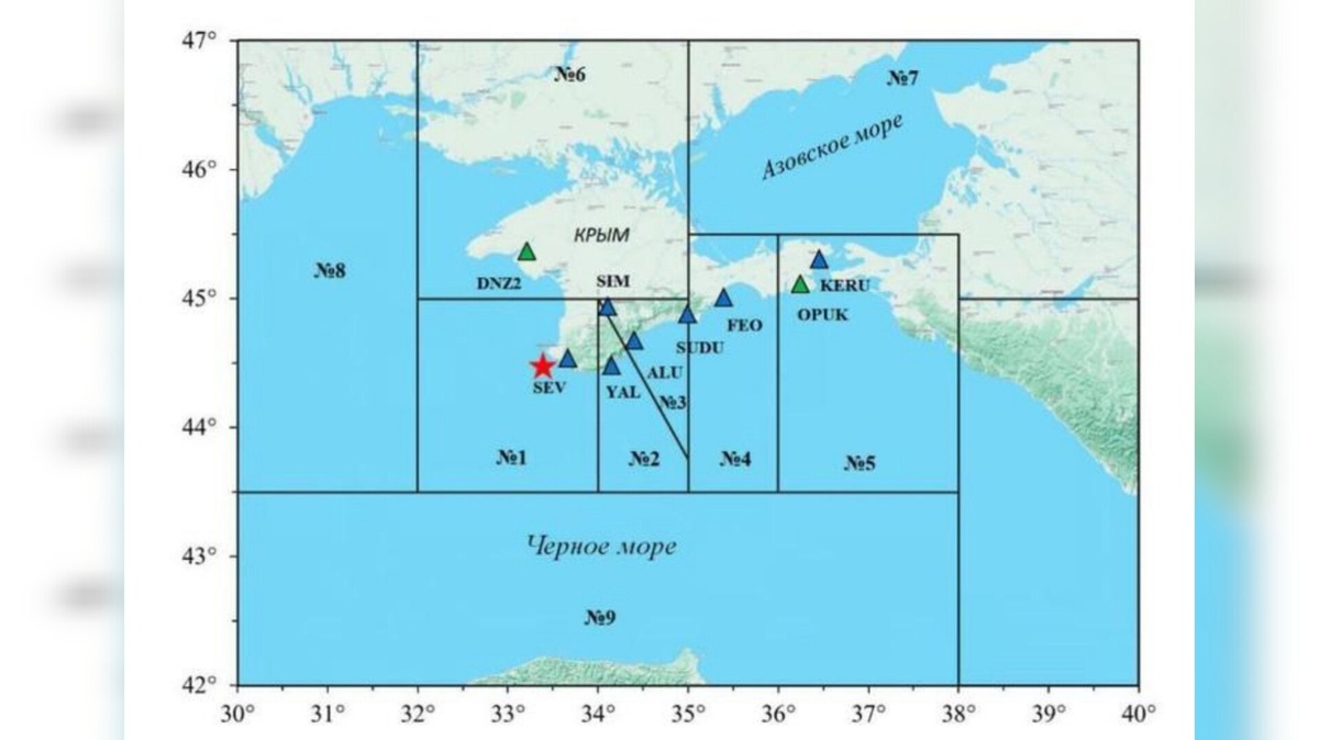 Землетрясение магнитудой 3,1 произошло в Черном море