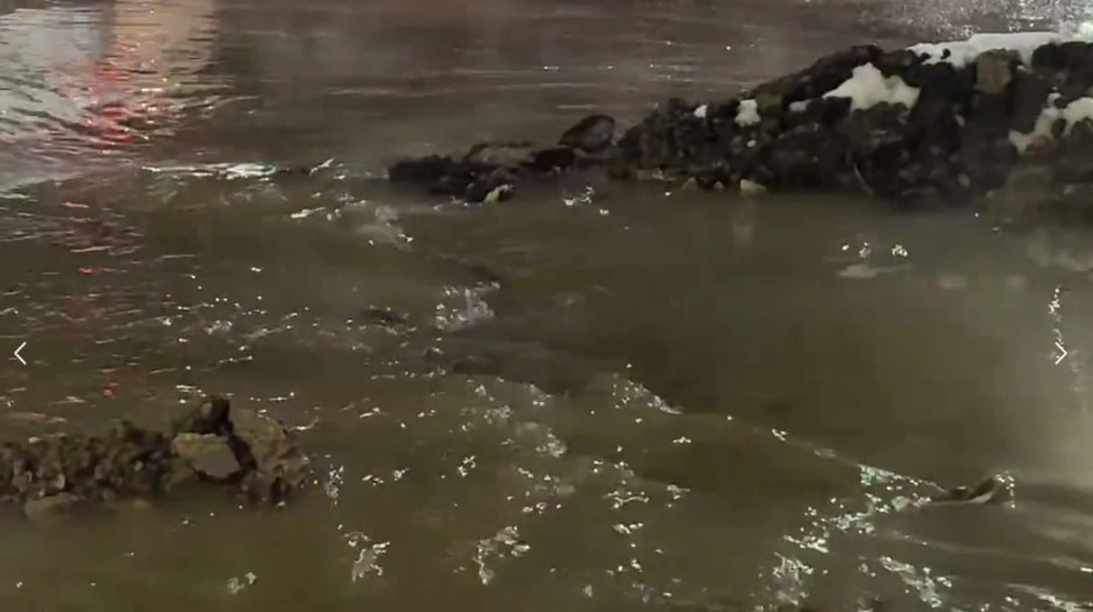 В Краснодаре прорвало канализацию на улице 40 лет Победы